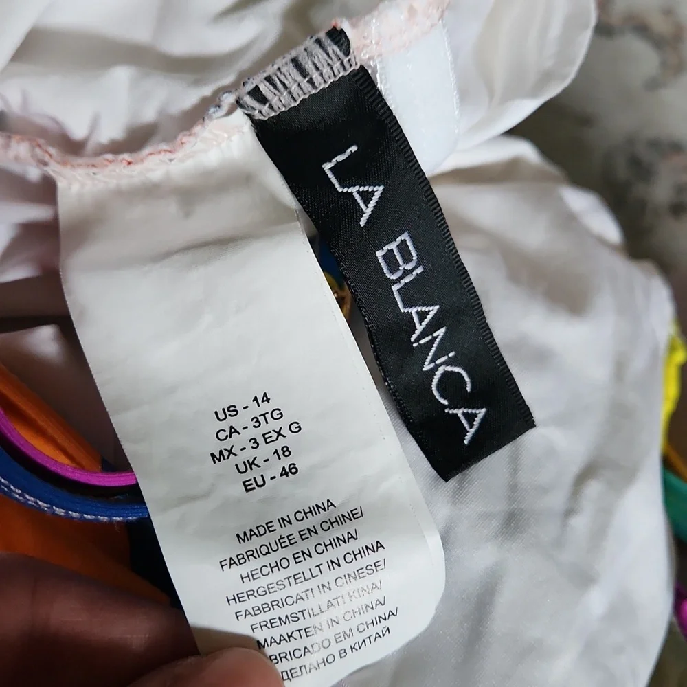 La Blanca Multicolor One Piece Swimsuit Size 14 - Picture 5 of 5
